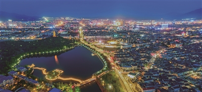 Xiangshan's enchanting nighttime scenery