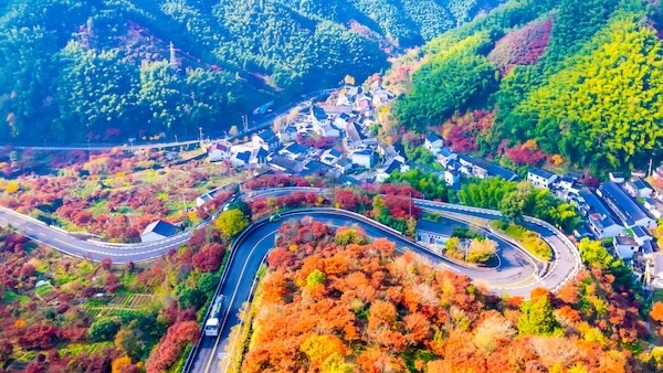 Siming Mountain welcomes peak autumn scenery